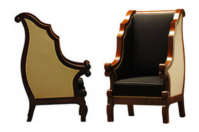 Pair of Biedermeier Wing Chairs