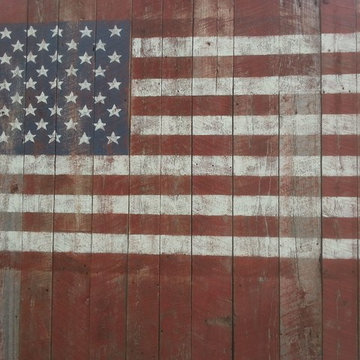American Barn Flag on  Reclaimed Wood