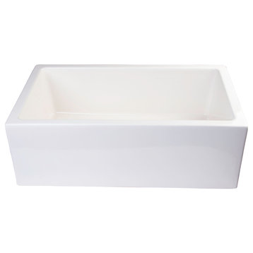 AB3018SB-B  30" Biscuit Smooth Apron Thick Wall Fireclay Single Bowl Farm Sink