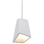 Besa Lighting - Besa Lighting 1XT-SKIPWH-LED-SN Skip - One Light Pendant with Flat Canopy - Our four sided geometrically-shaped Skip natural mini pendant is equipped with a cement-based angle cut shade, while concealing a focused light source for effective task lighting. Produced from natural elements and industrially inspired, this pendant offers a look that will easily merge into the recent urban decorating trend. The 12V cord pendant fixture is equipped with a 10' braided coaxial cord with teflon jacket and a low profile flat monopoint canopy. These stylish and functional luminaries are offered in a beautiful brushed Bronze finish.  Canopy Included: TRUE  Shade Included: TRUE  Cord Length: 120.00  Canopy Diameter: 5 x 5 x 0Skip One Light Pendant with Flat Canopy White ShadeUL: Suitable for damp locations, *Energy Star Qualified: n/a  *ADA Certified: n/a  *Number of Lights: Lamp: 1-*Wattage:35w MR16 Halogen bulb(s) *Bulb Included:Yes *Bulb Type:MR16 Halogen *Finish Type:Bronze