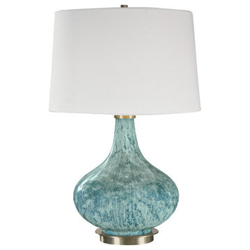 Uttermost Celinda Glass Lamp, Blue-Gray