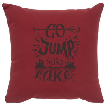 Image Pillow 16x16 Jump, Lake Cotton Brick