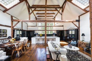 Living room - farmhouse living room idea in Other