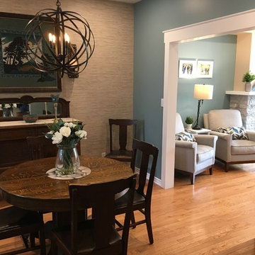 Living room/dining room transformation and Entry