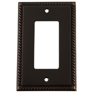 NW Rope Switch Plate With Single Rocker, Timeless Bronze
