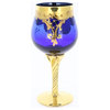 GlassOfVenice Set of Two Murano Glass Wine Glasses 24K Gold Leaf - Blue