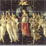 Picture-Tiles.com - Sandro Botticelli Religious Painting Ceramic Tile Mural #91, 72"x48" - Mural Title: La Primavera