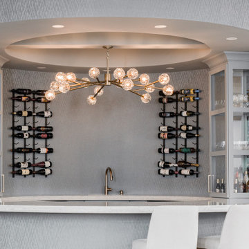 Home Bar with Marble Countertops