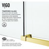 VIGO Elan E-class 60" x 76" Frameless Sliding Shower Door, Matte Gold