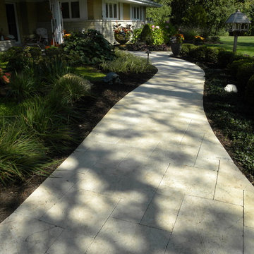 Travertine Entryway and a new Fall Landscape!