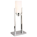 Lite Source Inc. - Caesarea Table Lamp - Add light and style to your home in one fell swoop with this stunning caesarea table lamp. This light features beautiful colors of chrome with a frost glass shade and is ideal for any traditional or transitional style home. This metal light measures 20 inches wide by 12 inches deep by 19.5 inches tall.