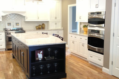 Example of an arts and crafts kitchen design in Boston