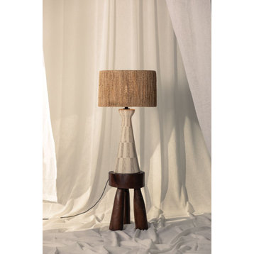 Palma Table Lamp, Soft Black/Ceramic Graphic White