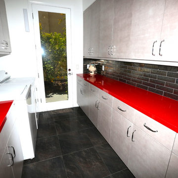 Red Laundry Room