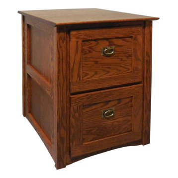 Mission Solid Oak 2-Drawer Filing Cabinet, Mission Cherry