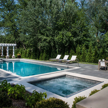 Glen Ellyn Swimming Pool, Spa Inside Pool, Pergola