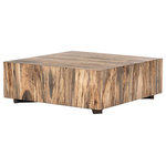 Four Hands Furniture - Hudson Square Coffee Table - Stunning forces of nature, captured in a coffee table. Spalted primavera is hand-shaped into a squared silhouette and placed over an oxidized iron base. Reflective of woods' natural character, a slight color variance is possible.