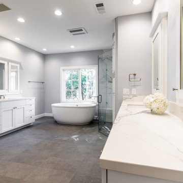 Luxurious Master Bathroom with Custom Double Vanity Cabinets