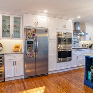 Navy Blue Island Kitchen