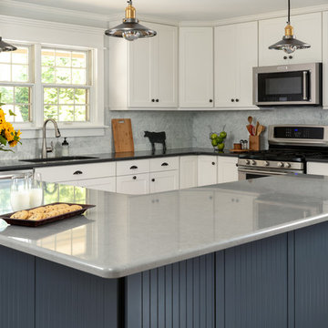 Blue & White Farmhouse Styled Kitchen