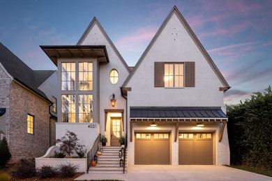 Example of a transitional exterior home design in Charlotte