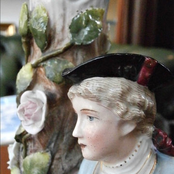 A pair of Sitzendorf porcelain fine candelabras