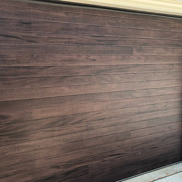 Modern Steel Faux Wood Plank Garage Door