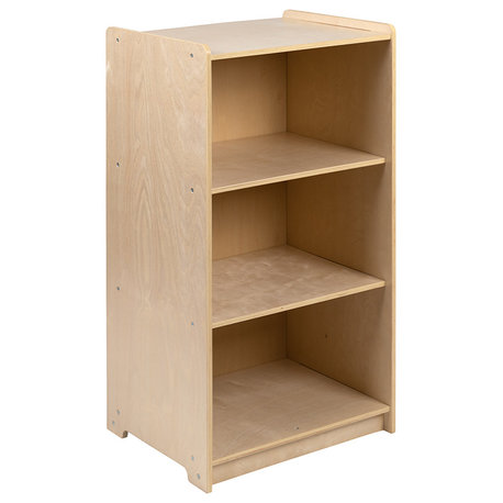 36"H Wooden 3 Section Boockase Storage Cabinet for Commercial or Home Use