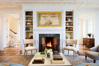 Family room - coastal family room idea in Orlando