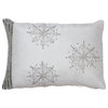 Vickerman 14" x 20" Banded Snowflake Pillow