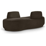 Meridian Furniture - Argyle Upholstered Chaise/Loveseat, Brown, Chenille Fabric - Comfort takes a cozy spot in the limelight when you bring home this lovely Argyle brown chenille fabric chaise/loveseat. Embrace the softness of chenille with backs on opposite sides, offering versatile seating arrangements in a contemporary design. Whether lounging solo or cuddling up with a loved one, its inviting texture and modern silhouette create a sanctuary of relaxation. Perfect for cozy corners or spacious living areas, this piece combines warmth with understated elegance for a truly comforting experience.