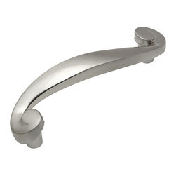 Cosmas - Cabinet Swirl Handle Pull, 3" Hole Centers, Set of 25, Satin Nickel - Cabinet And Drawer Handle Pulls