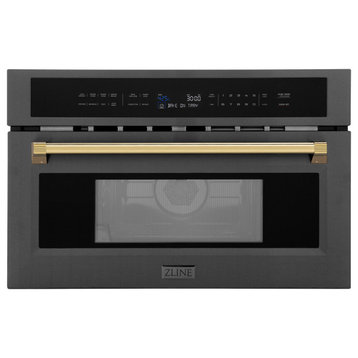 ZLINE 30" Microwave Oven, Black Stainless With Gold MWOZ-30-BS-G