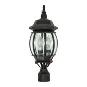 Central Park 3 Light Post Light or Accessories in Textured Black