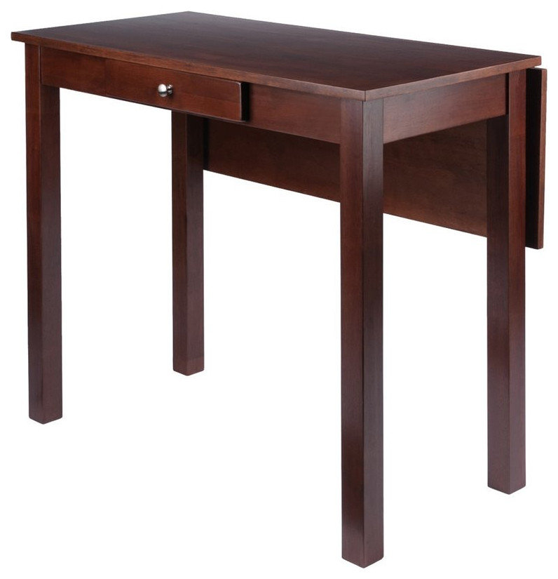 Winsome Perrone 40" Drop Leaf Transitional Solid Wood Dining Table in ...