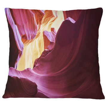 Purple in Antelope Canyon Landscape Photography Throw Pillow, 16"x16"