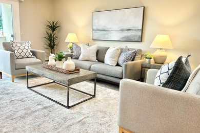 Transitional living room photo in New York