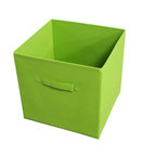 Collapsible Storage Bins, Green, 4 Bins Per Pack