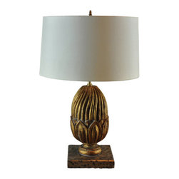 Painted Gold Pineapple Table Lamp - Products