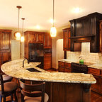 Semi-circular granite island - Contemporary - Kitchen - Minneapolis ...