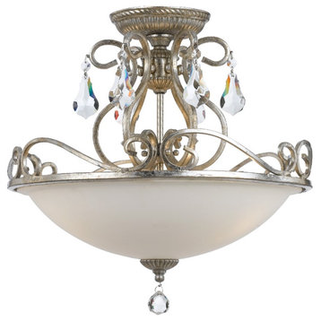 Crystorama Ashton 3 Light Ceiling Mount 5010-OS-CL-S - Olde Silver