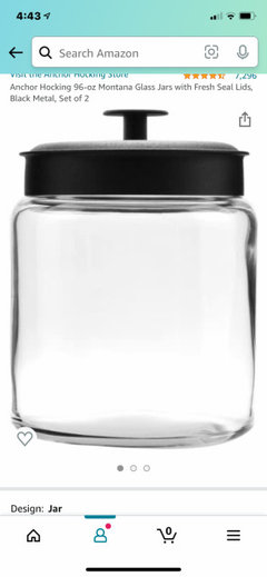 Large Montana Glass Jar with Black Lid