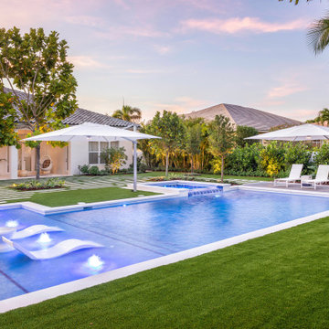 New Pool & Spa with Custom Landscaping in Cooper City