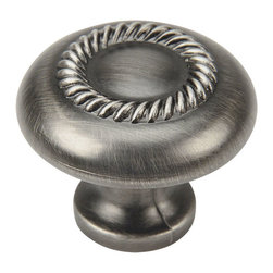 Cosmas - Cosmas 228AS Antique Silver Rope Design 1-1/4&rdquo; Cabinet Knob - Cabinet And Drawer Knobs