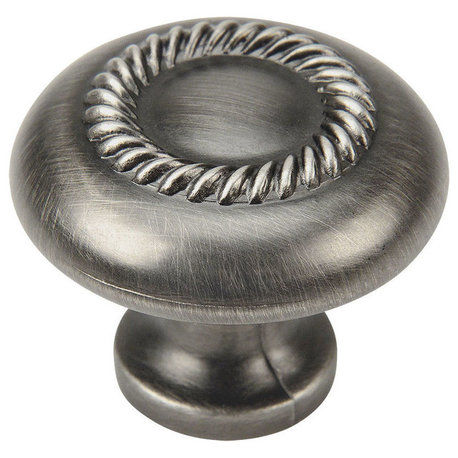 Cosmas 228AS Antique Silver Rope Design 1-1/4” Cabinet Knob