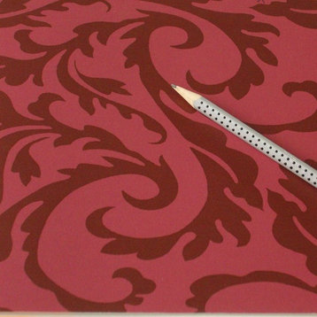 Imperial Wallpaper, Burgundy, Double Roll