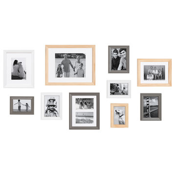 Bordeaux Gallery Wall Wood Picture Frame Set, Multi/Natural 10 Piece