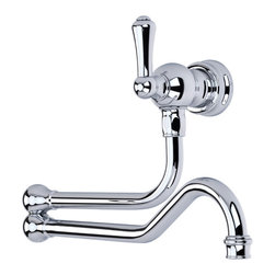Perrin & Rowe - Wall mounted pot filler tap with Country style metal lever handl - Products
