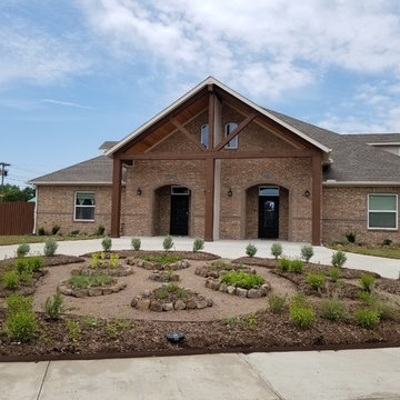 Front Entrance Landscape - Mandala Flower Beds. Herb Garden. Walkway.