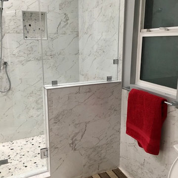Bathroom Remodel with Blue Accent Tile